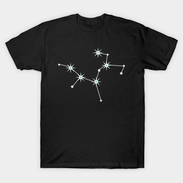 Sagittarius on Black T-Shirt by wanderingteez